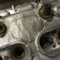 Laser welding techniques used to stitch repair damage to the alloy blocks of the Sunbeam 1000hp