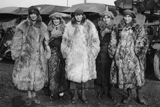 Drivers of the FANY in their fur coats, 1918 (National Library of Scotland/Flickr )