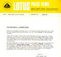 Press release for the Lotus Europa