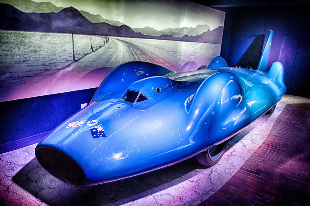 Bluebird CN7 on display in the National Motor Museum