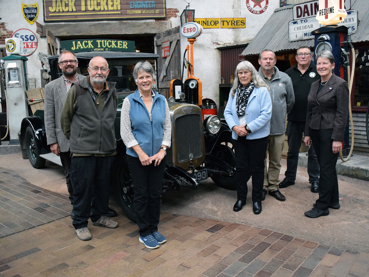 Members of the Quick family at the handover of the Austin 20hp Breakdown Truck