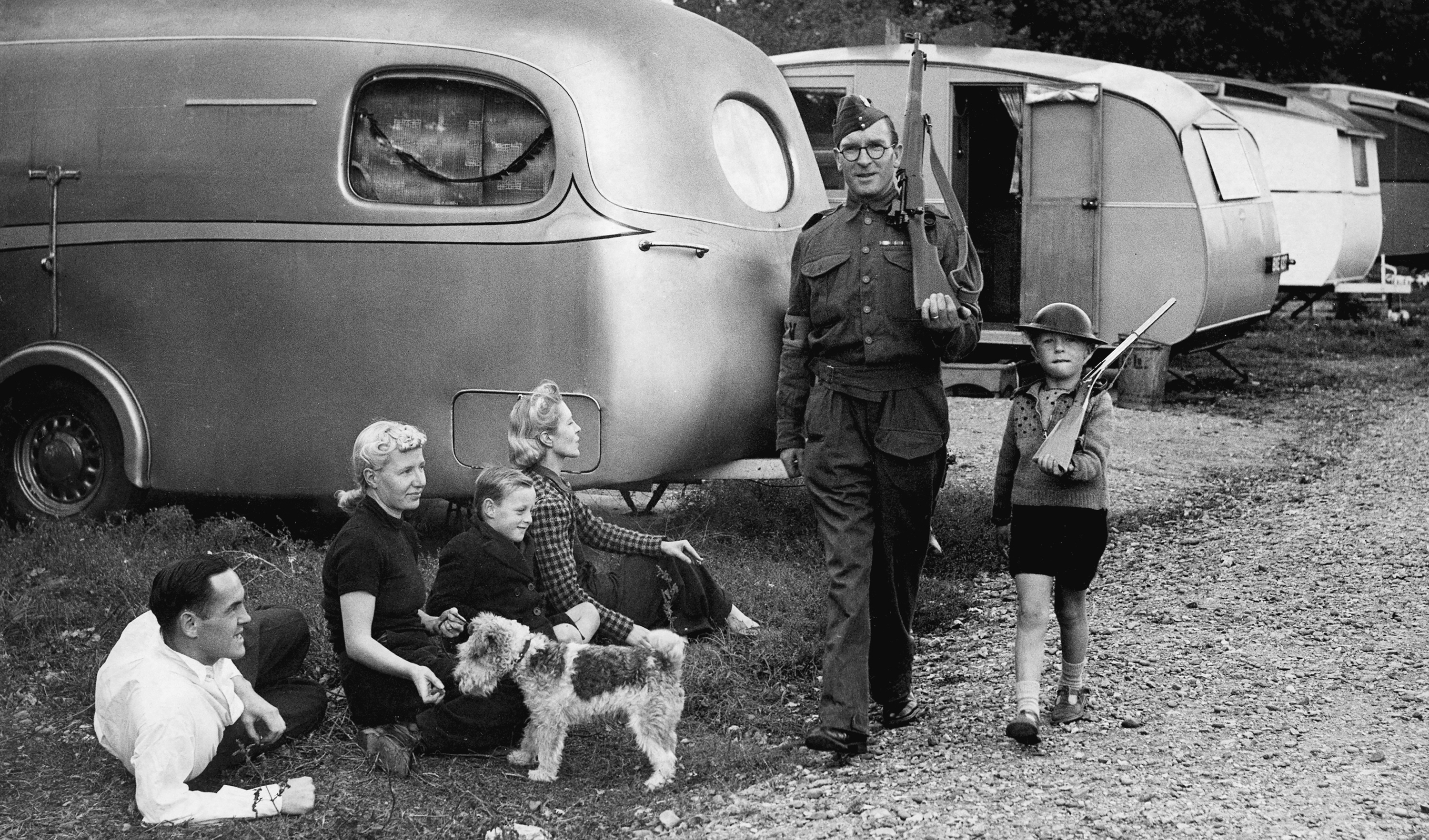 Homeguard patrolling in a caravan colony