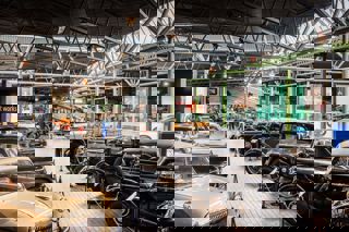 Panoramic view of the first floor of the National Motor Museum