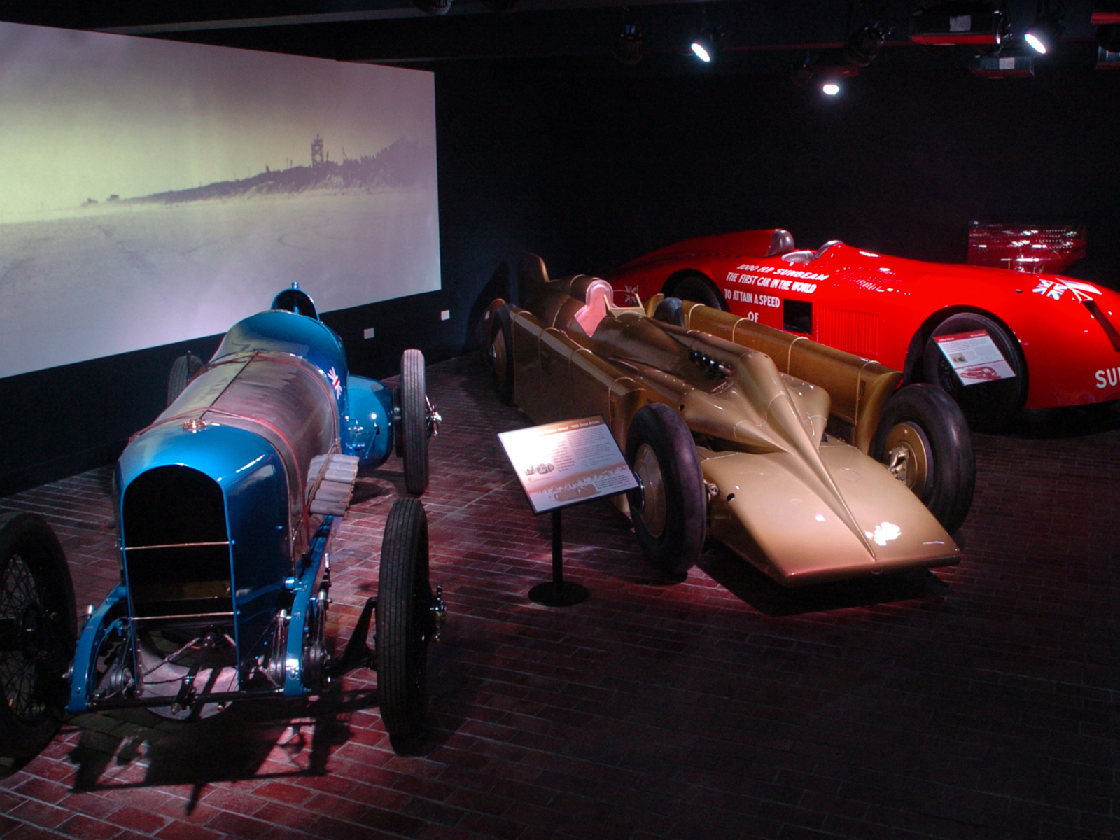 350Hp Sunbeam, Golden Arrow, 1,000Hp Sunbeam on display at the National Motor Museum