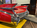 Detail of the 1959 Cadilliac Eldorado Biarritz displayed at the Motopia exhibition at the National Motor Museum
