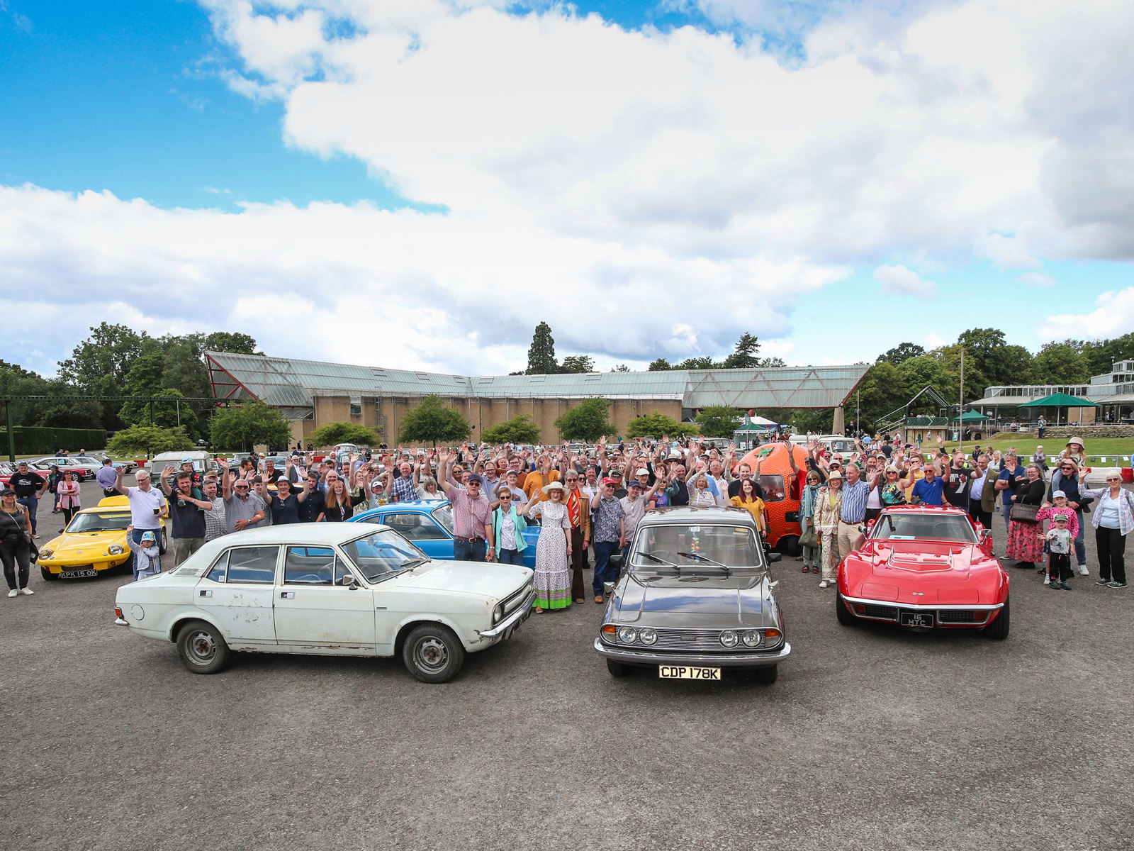 Celebration of the NMM 50th anniversary, public and vehicles on the arena outside the museum