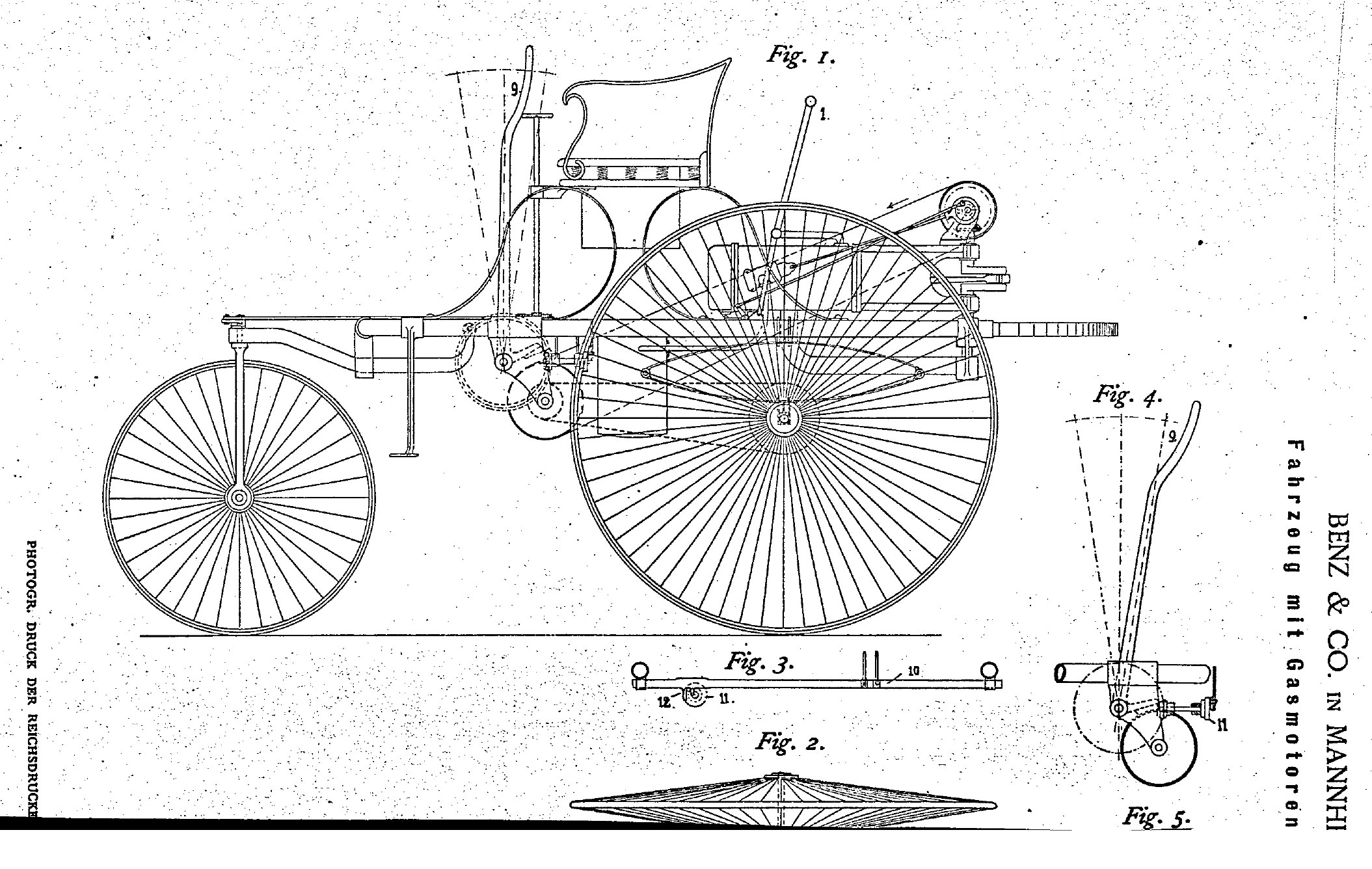 Patentschrift 37435 Benz Patent Motorwagen 3