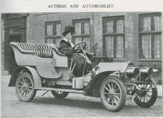 Actress and motorist Mrs Brown-Potter and her car