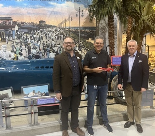 Motorsports Hall Of Fame: 1935 Bluebird and George Levy, President of the Motorsports Hall of Fame