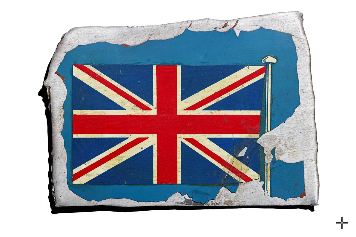 Union flag from Malcolm Campbell's Bluebird. Photo: © Rick Guest Legacy & Art