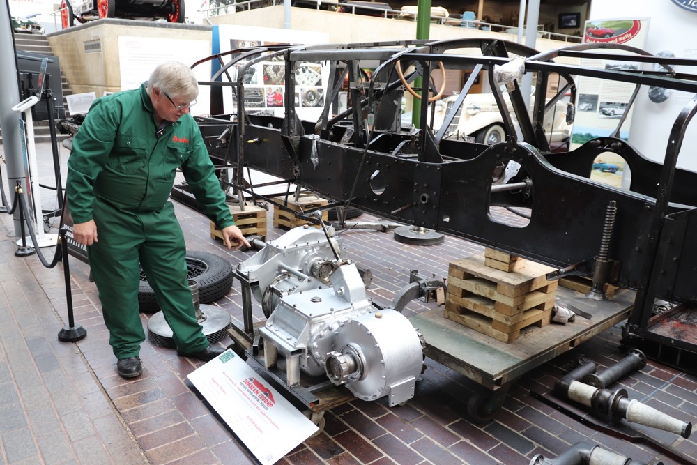 Gleaming, recently restored gearbox in the National Motor Museum