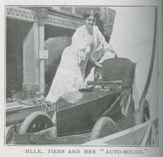 Motorist Mauricia de Tiers and her car from The Car magazine