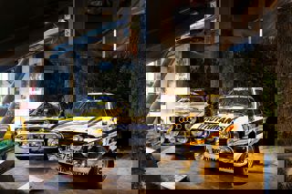 Road Rally cars on display in the Museum