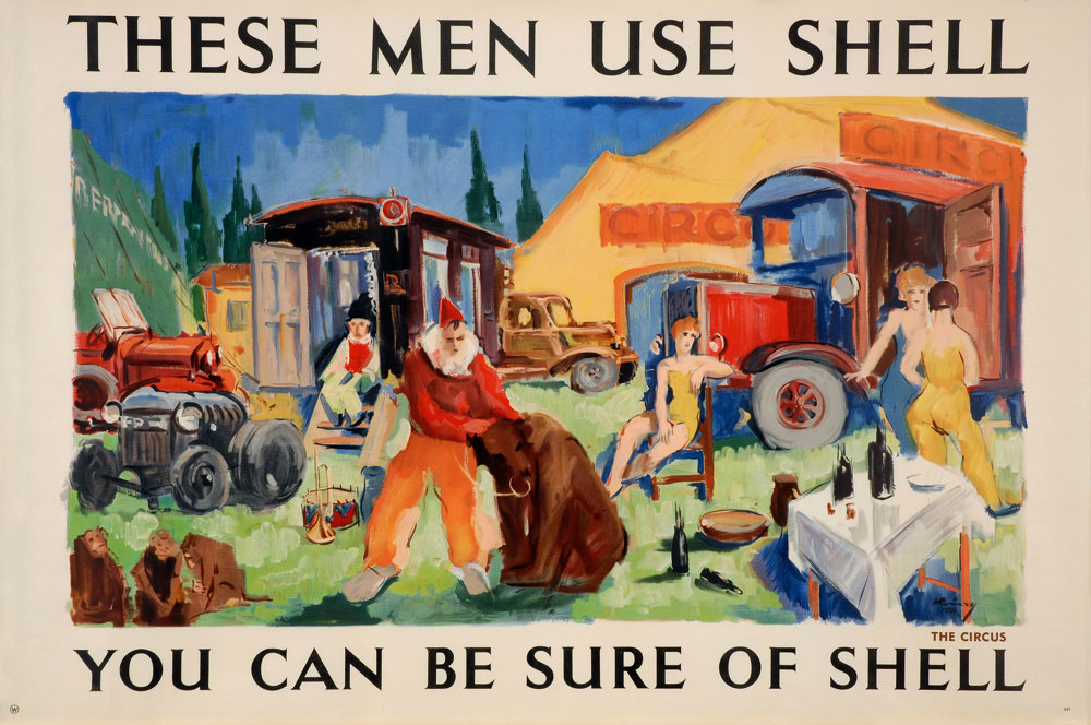 Shell Poster 521, Circus performers use Shell