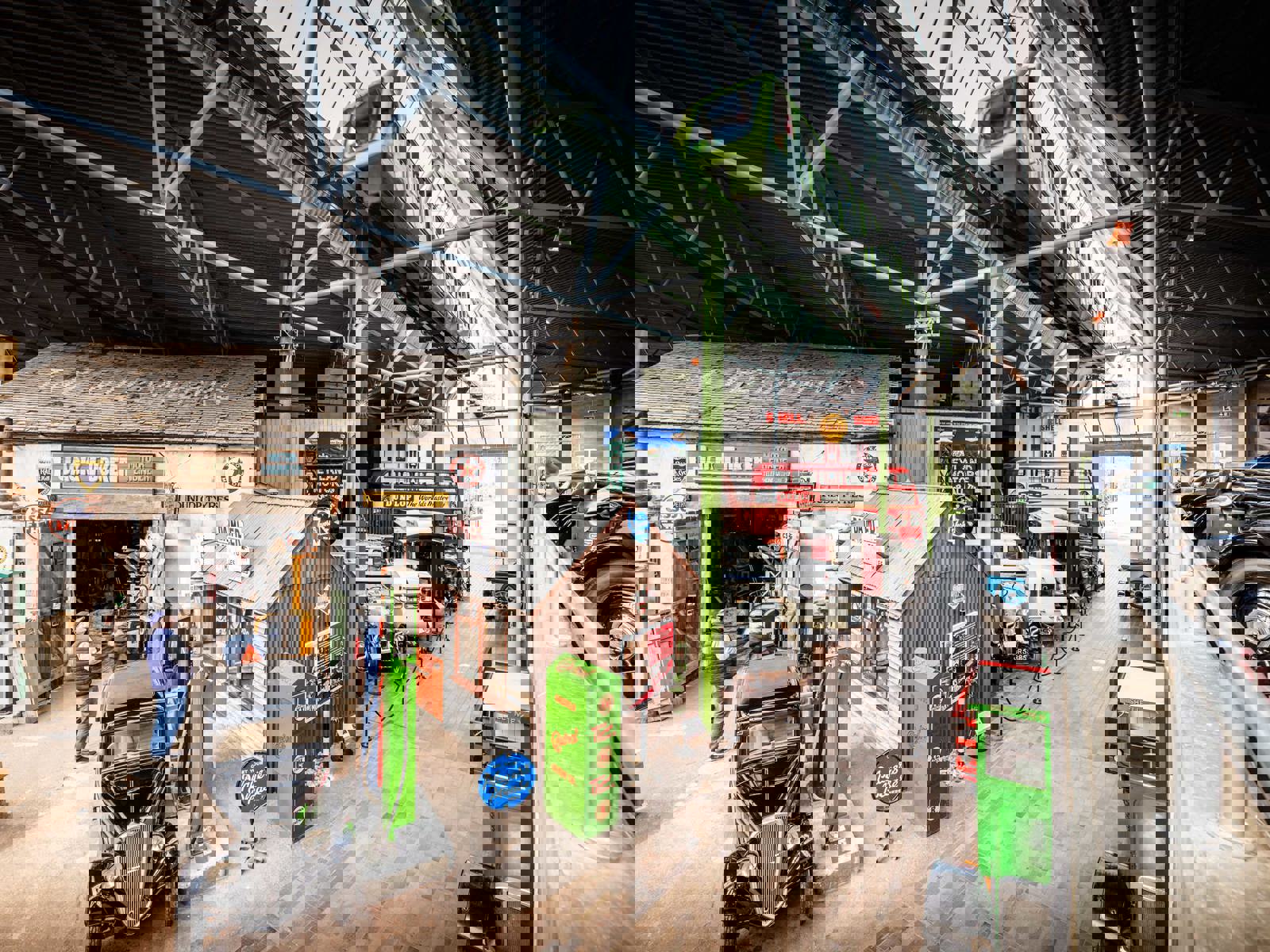 Jack Tuckers period garage in the centre of the National Motor Museum