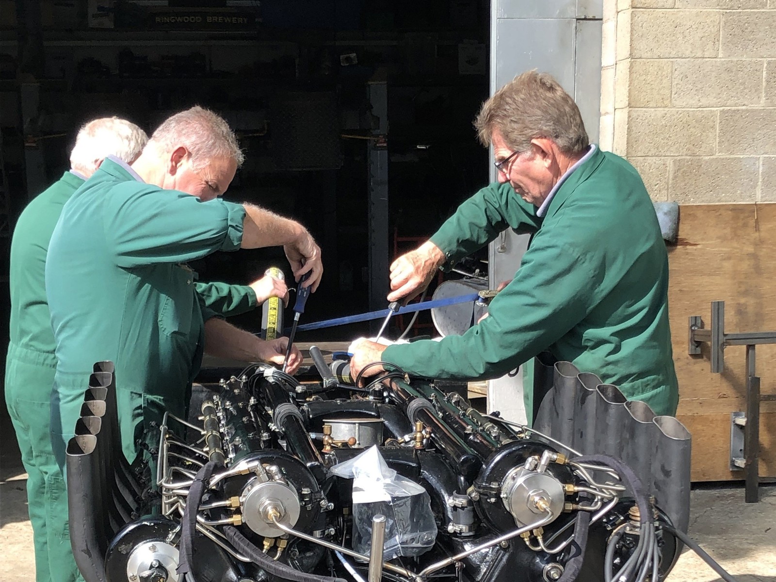 National Motor Museum Engineers Prepare Sunbeam 1000Hp Engine On Test Bed