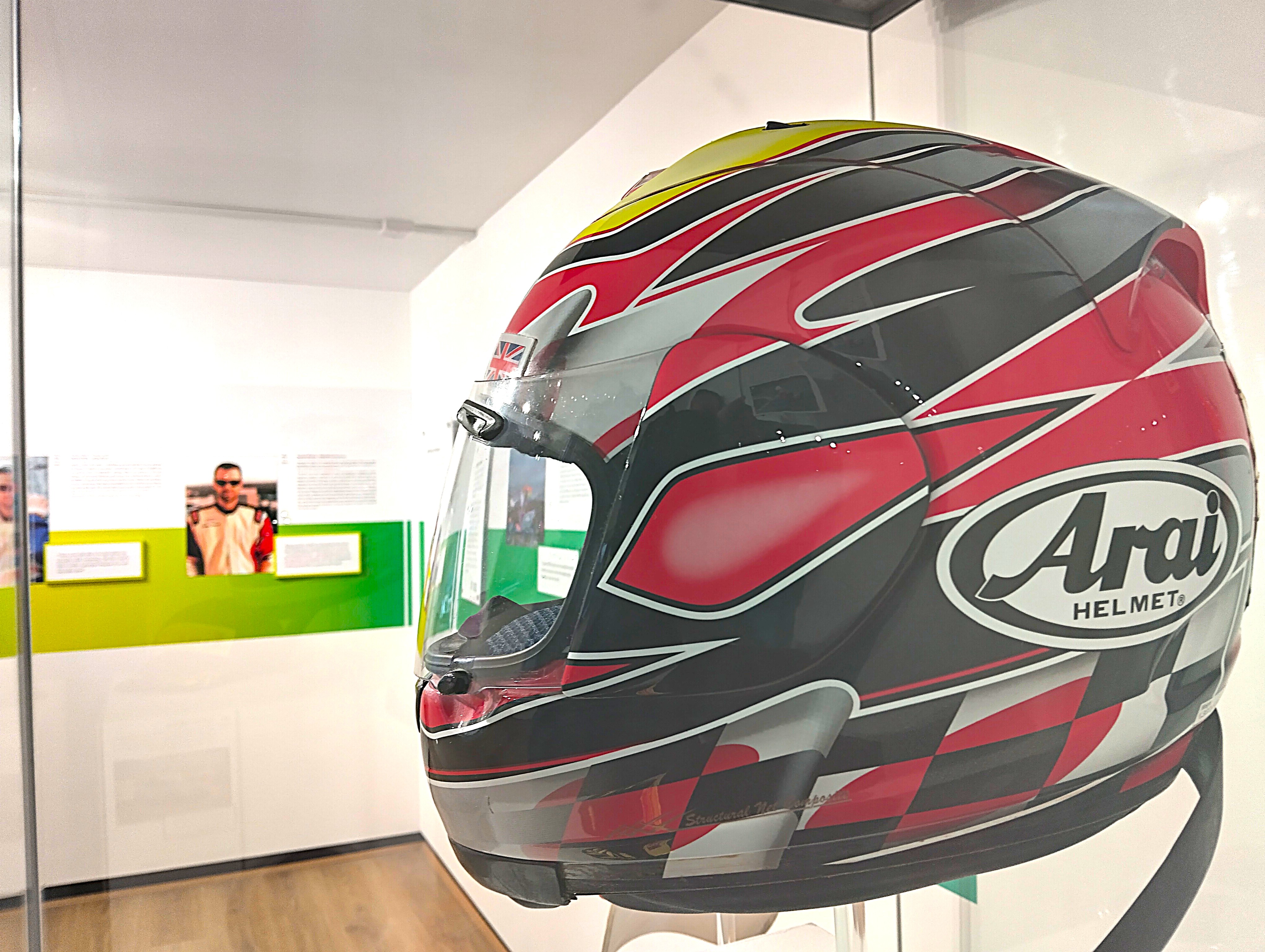 Richard Morris's helmet in the Racing Pride exhibition