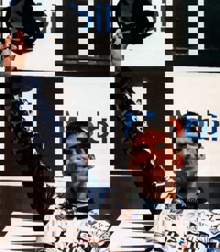 Damon Hill on podium in 1996