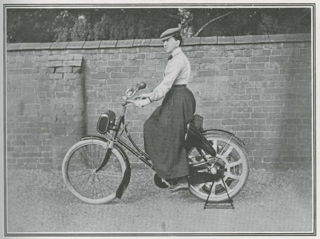 Mary Kennard on her motorcycle, image from The Car Illustrated magazine