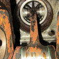 Rust formed on steel components of the Sunbeam 1000hp