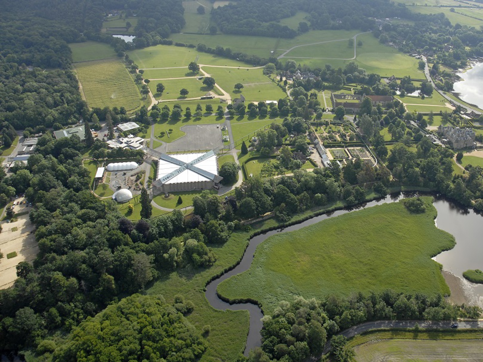 Aerial view of the National Motor Museum, Beaulieu