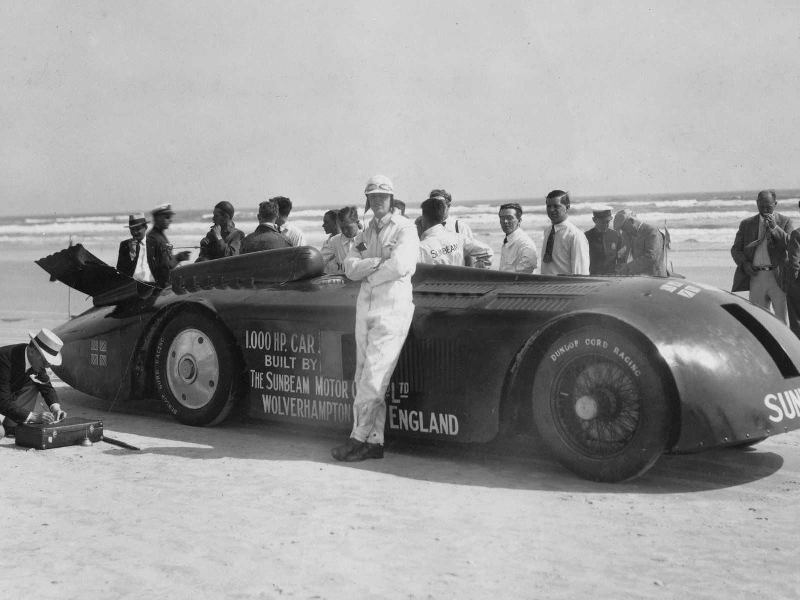 Segrave with the 1000hp Sunbeam at Daytona, March 1927