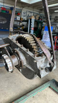 Lifting The Sunbeam 1000hp Spur Gearbox On A Crane In The Workshop