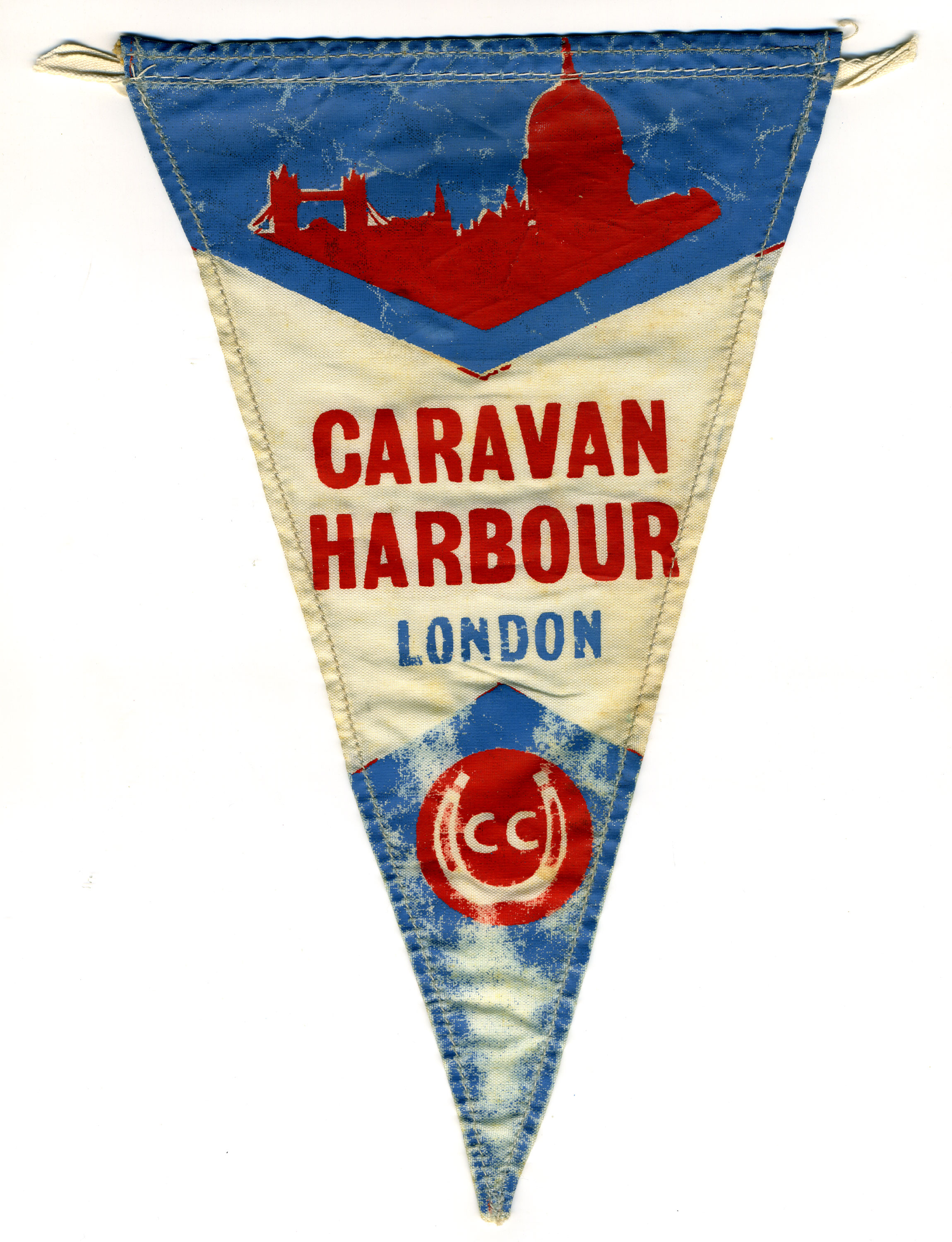 Commemorative pennant for the Caravan Harbour site at Crystal Palace