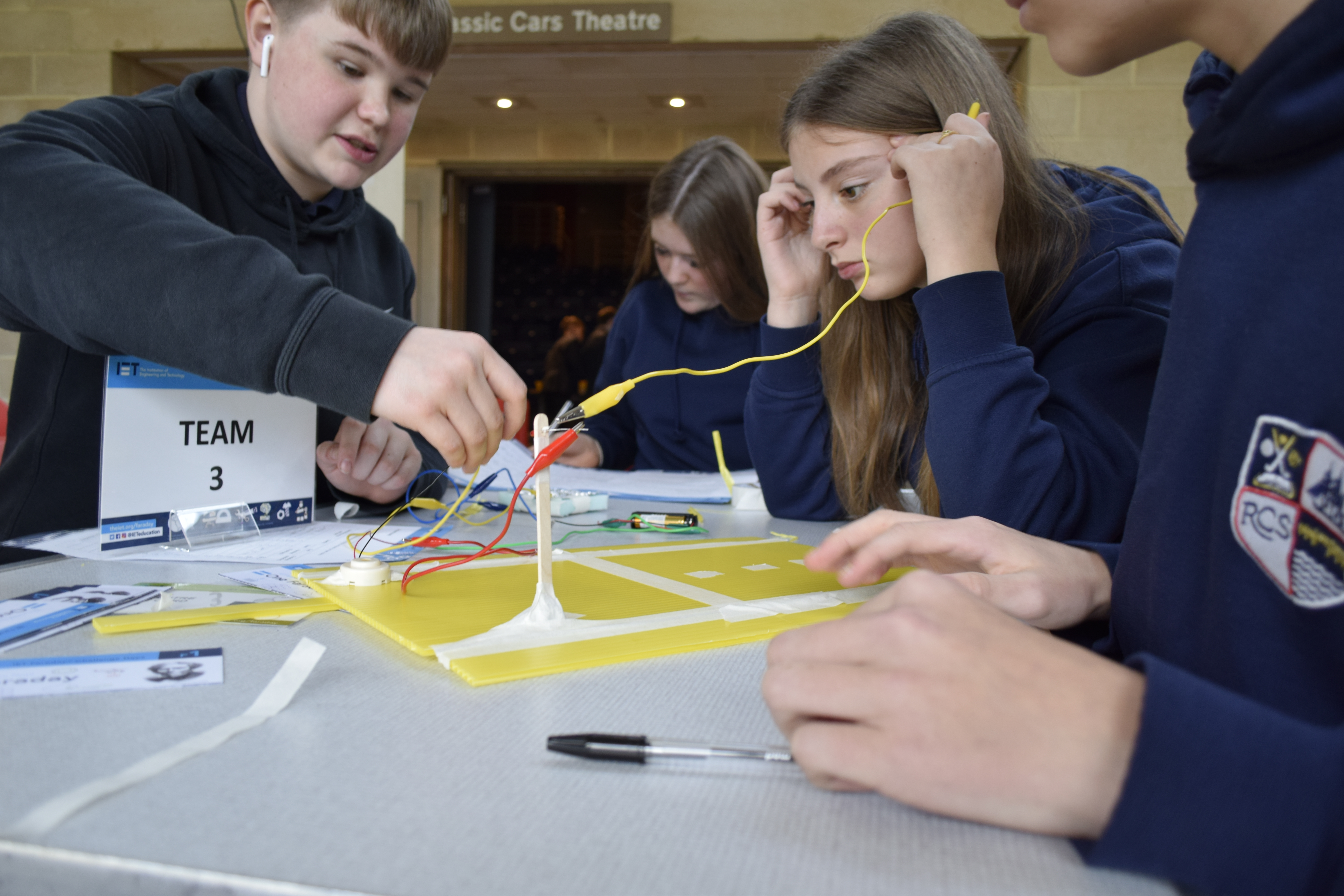 2023 Faraday Challenge students with buzzer