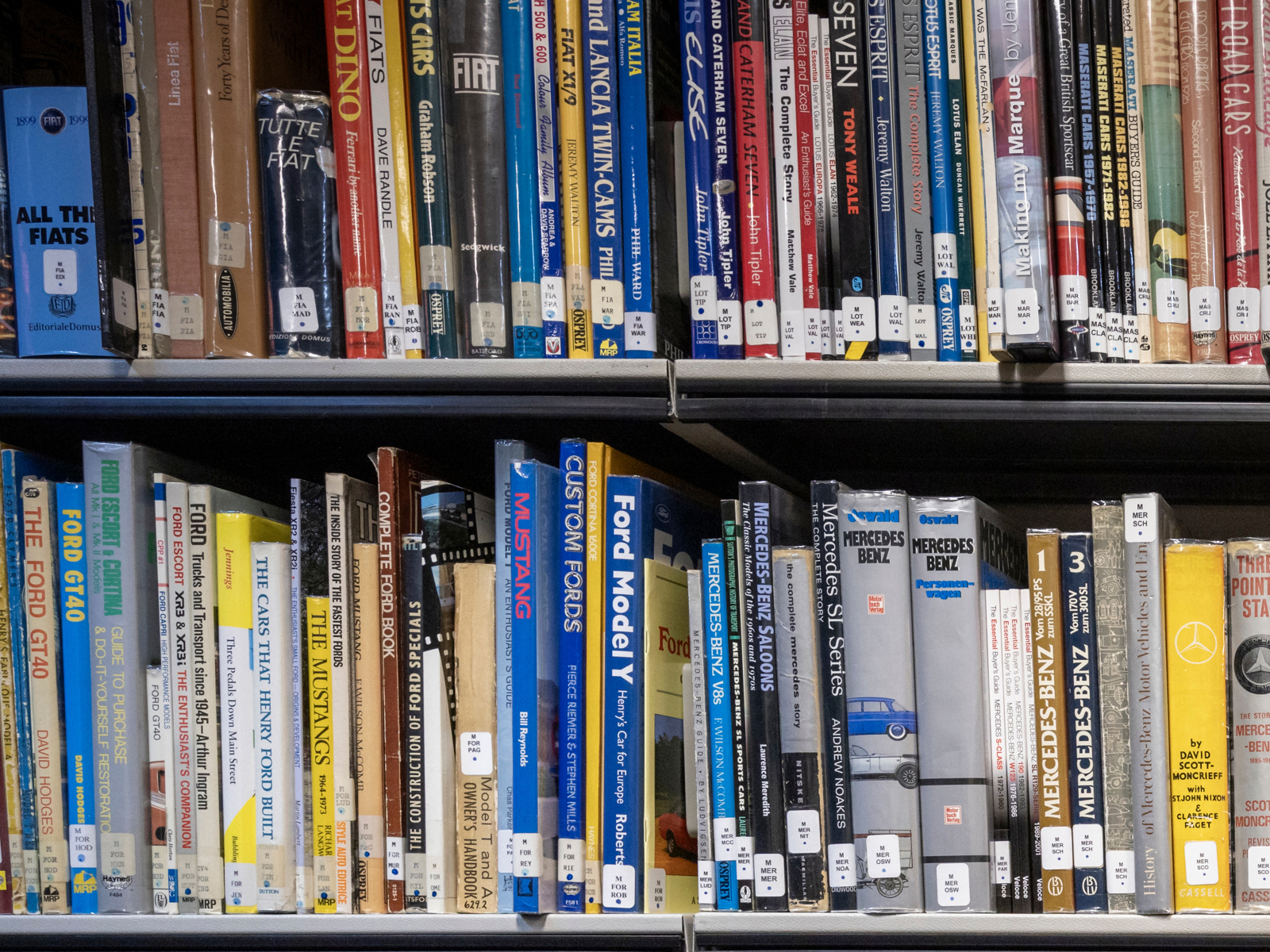 row of books on a shelf