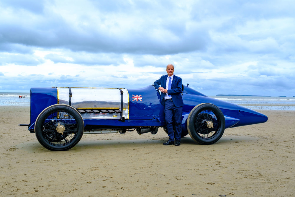 Don Wales and the Sunbeam 350hp at Pendine