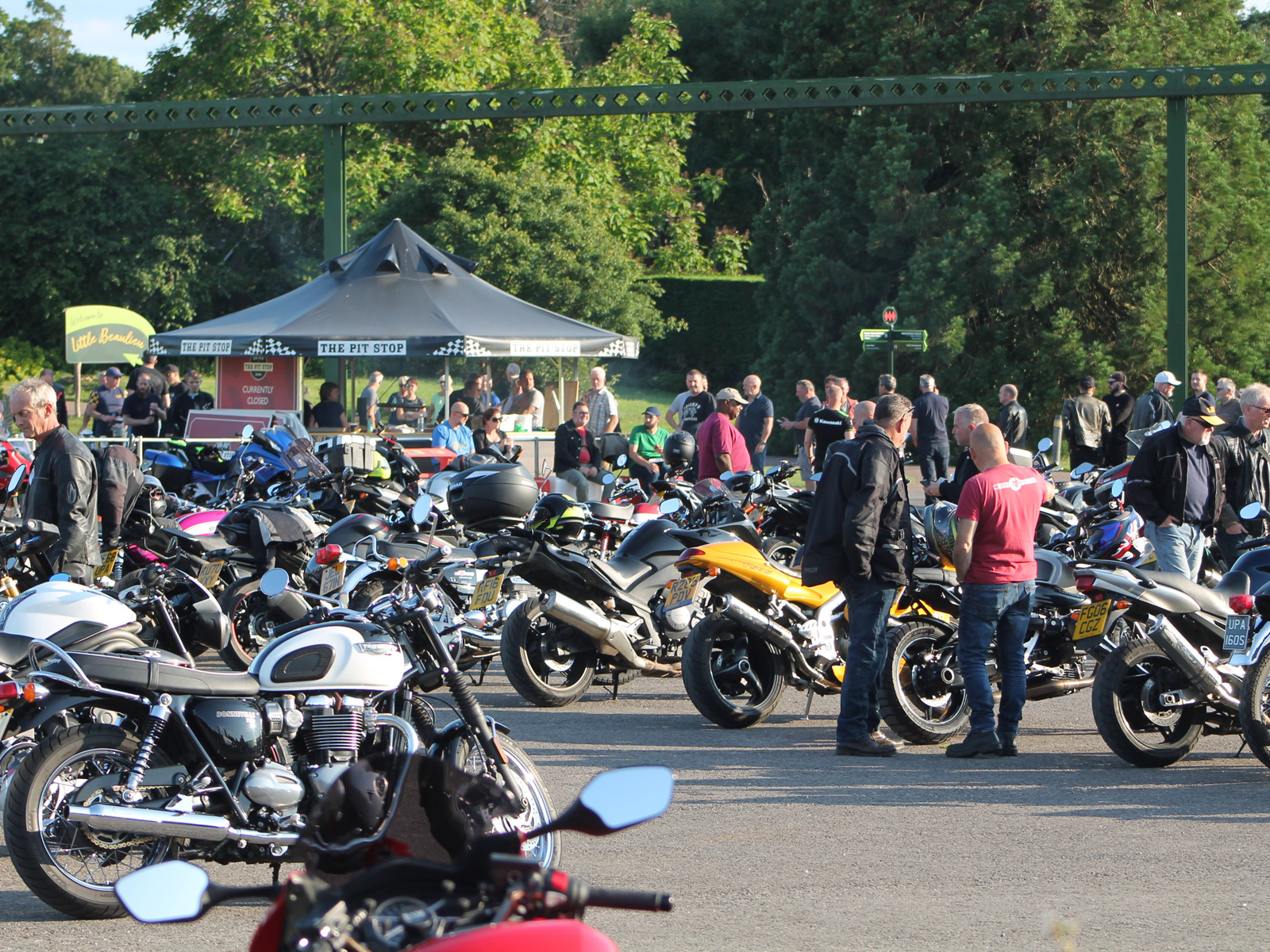 Group of motorcycles on the Beaulieu Arena for the Classic Grille night