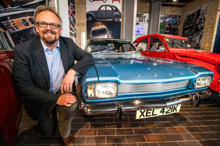 NMM Chief Executive Jon Murden with museum's Ford Capri