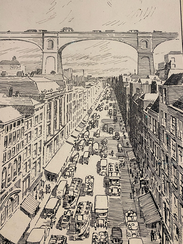 Illustration from Motopia: A Study in The Urban Landscape by Geoffrey Jellicoe