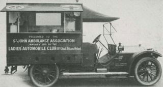 Ambulance funded by The Ladies Automobile Club