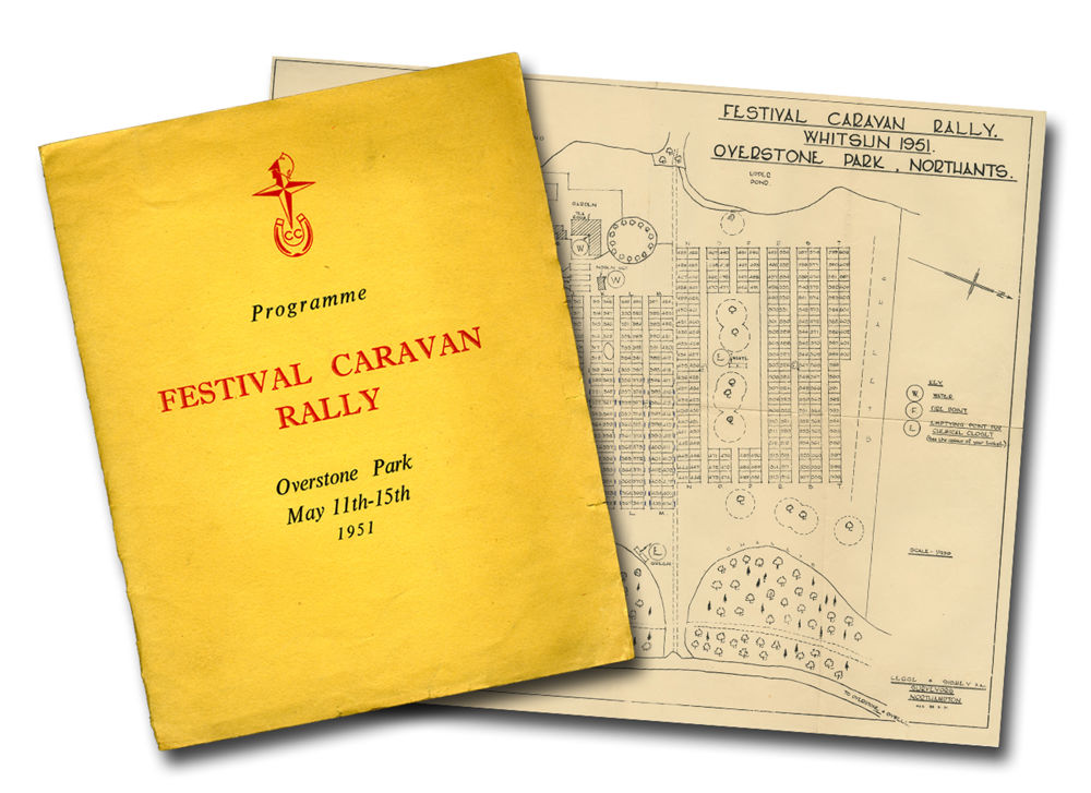 Map and programme for the Club’s 1951 Festival Caravan Rally at Overstone Park
