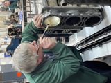 National Motor Museum Senior Engineer Ian Stanfield Inspects Cylinder Bores