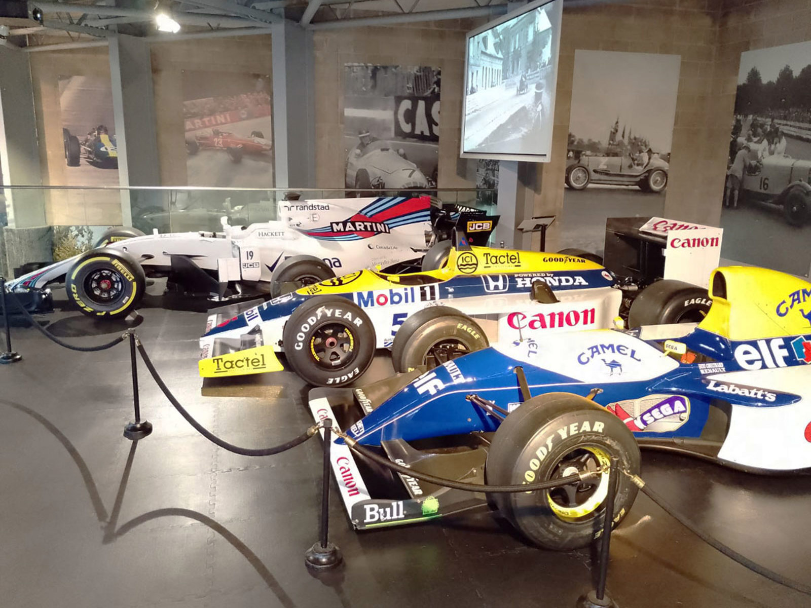 Williams FW11-07 and Williams FW15C-01 on dispaly at the National Motor Museum