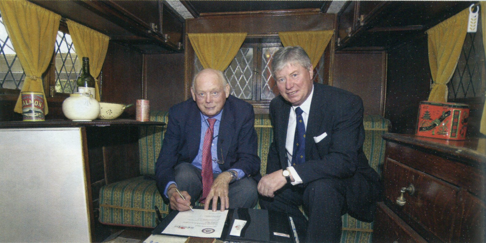 Lord Montagu of Beaulieu and Caravan Club Chairman Robert Black