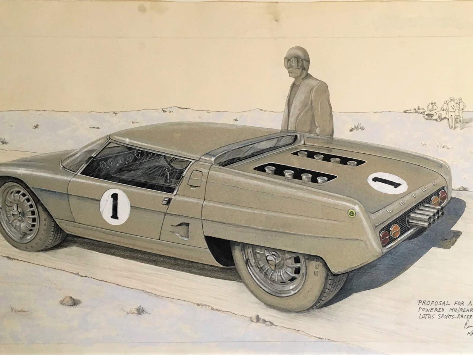 Illustration of a proposal for a Lotus sports-racer, 1963