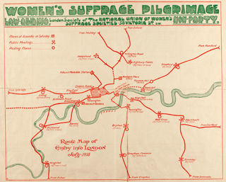 Women’s Suffrage Pilgrimage Map, 1913 (The Women’s Library, LSE/Flickr )
