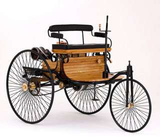 A replica of the Benz prototype ‘Motorwagen’