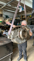 Moving The Sunbeam 1000hp Spur Gearbox On A Crane To The Cleaning Tank
