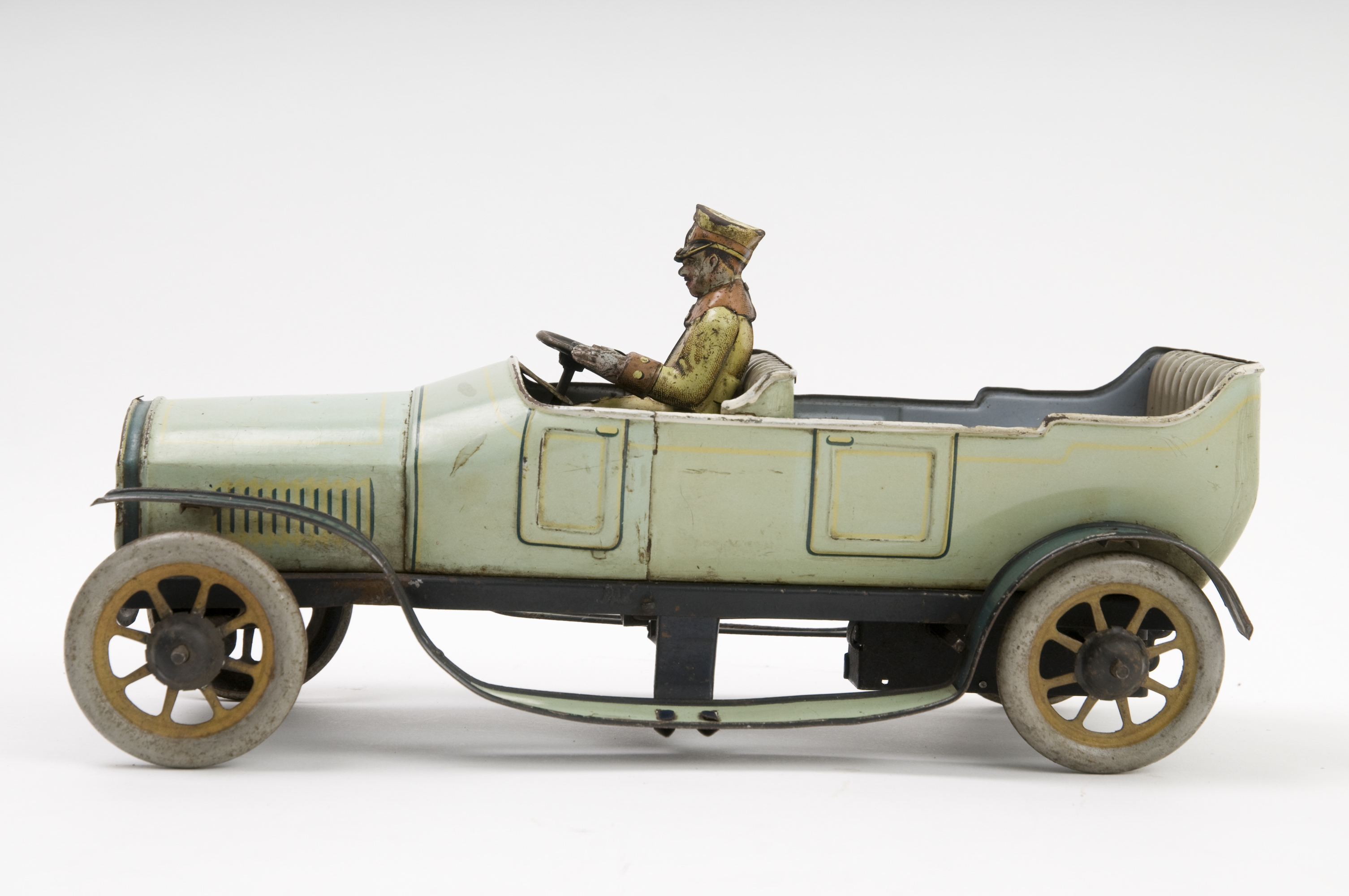 Edwardian model car with driver