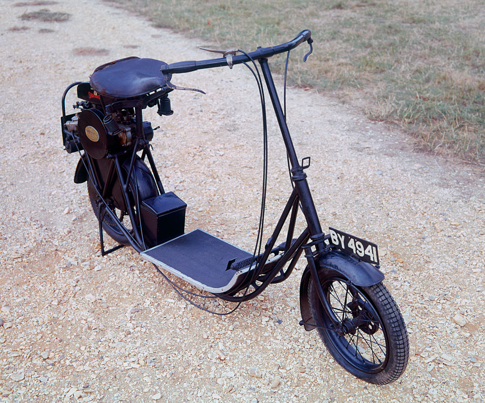 A 1919 ABC Skootamota vintage motorcycle