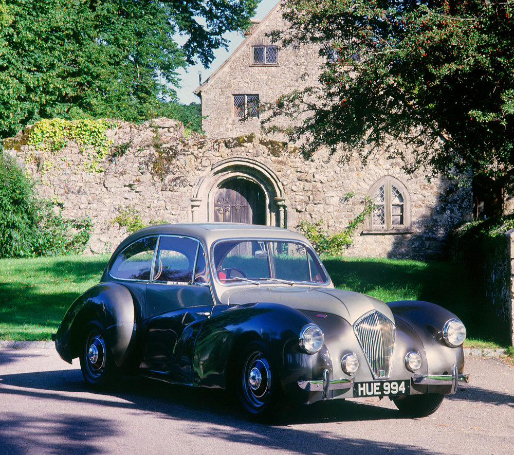 A 1947 Healey Elliott 2.4 in the grounds at Beaulieu