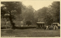 Postcard featuring pitched caravans from the Caravan Club 1914 Meet