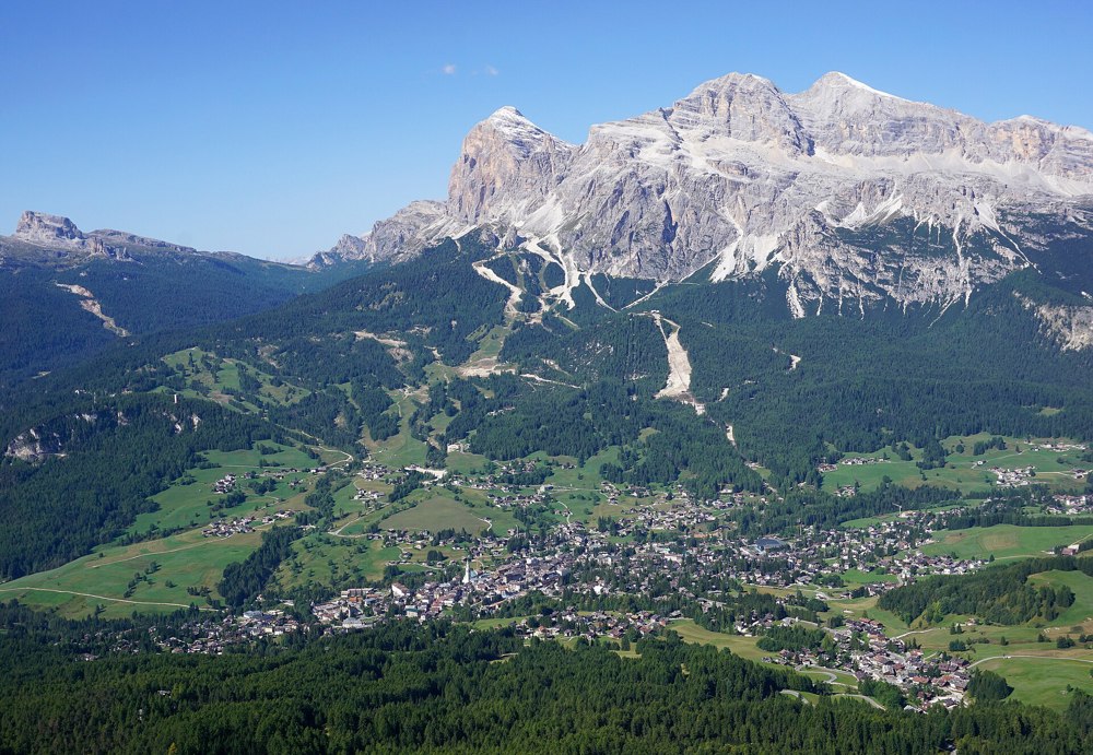 Cortina d'Ampezzo seen from Faloria Credit Wikipedia Kallerna