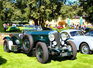 Historic vehicles parked at Bowcliffe Hall for an event
