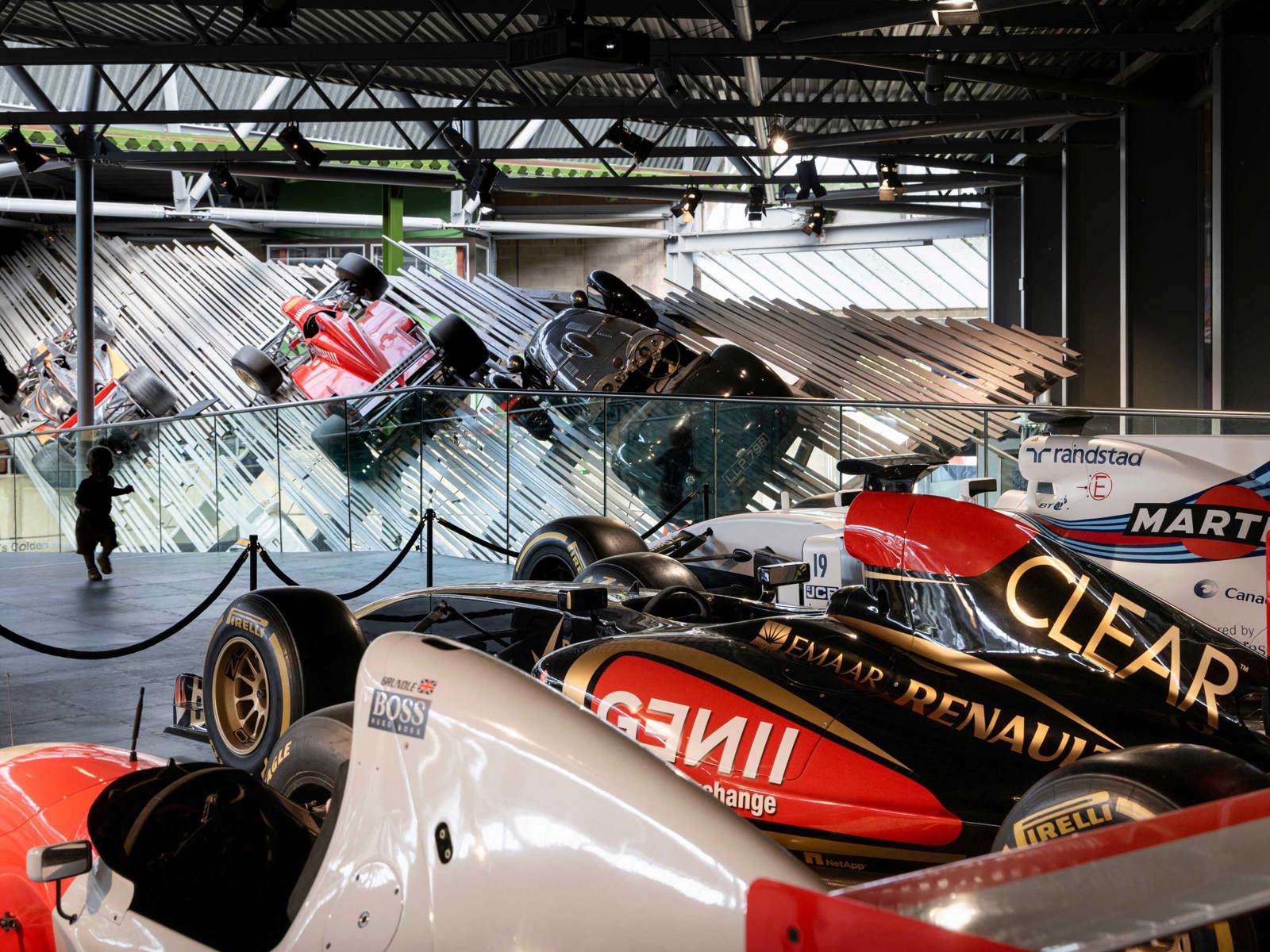 F1 cars in the Driving Change gallery, National Motor Museum